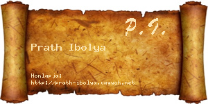 Prath Ibolya névjegykártya